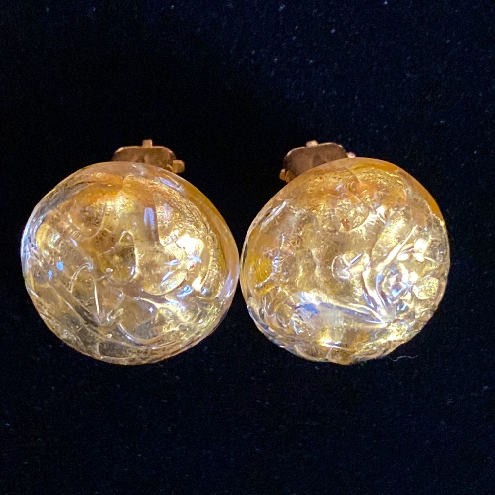 Vintage Glass Earrings - Picture 1 of 5